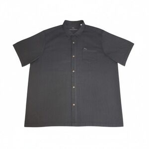 Tommy Bahama Mens XXXL Silk Blend Short Sleeve Button Down Shirt Charcoal Grey